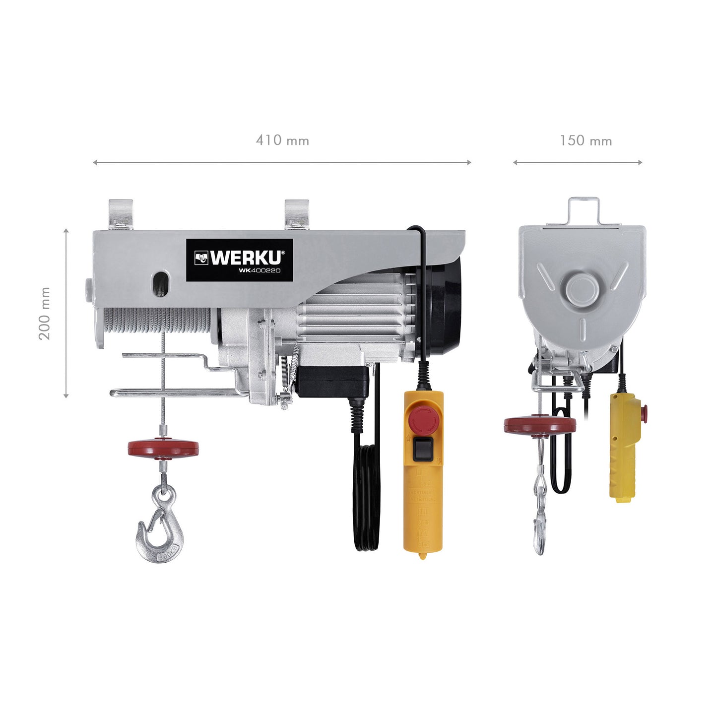 Polipasto cable Werku 600 Kg - 1050 W