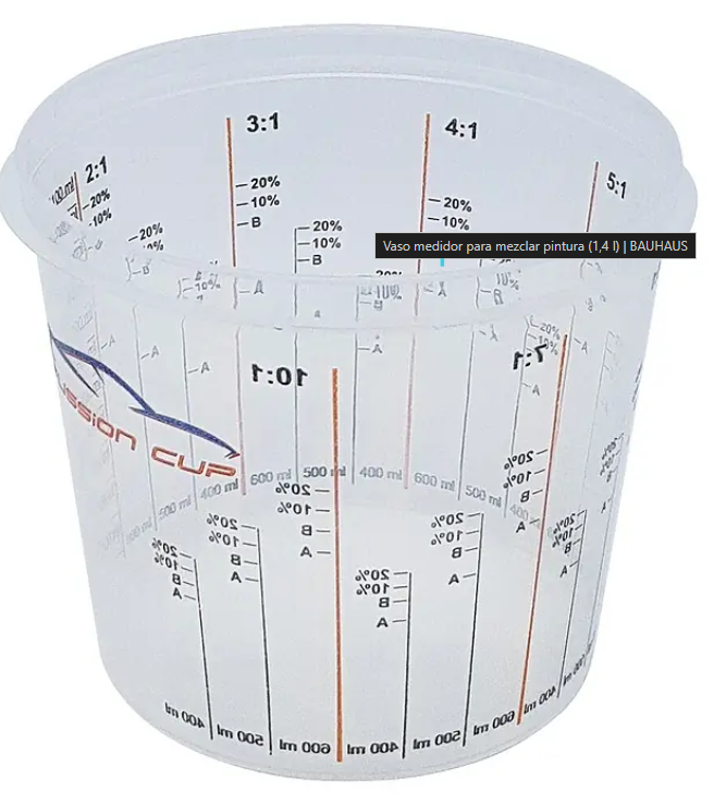Vaso Graduado Mezcla Pintura - Resistente Disolventes